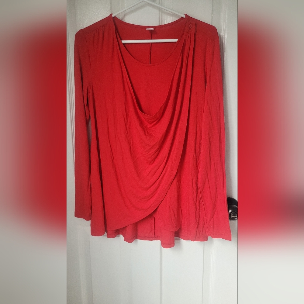 Old Navy Nursing Long Sleeve Shirt - Red - Size Small